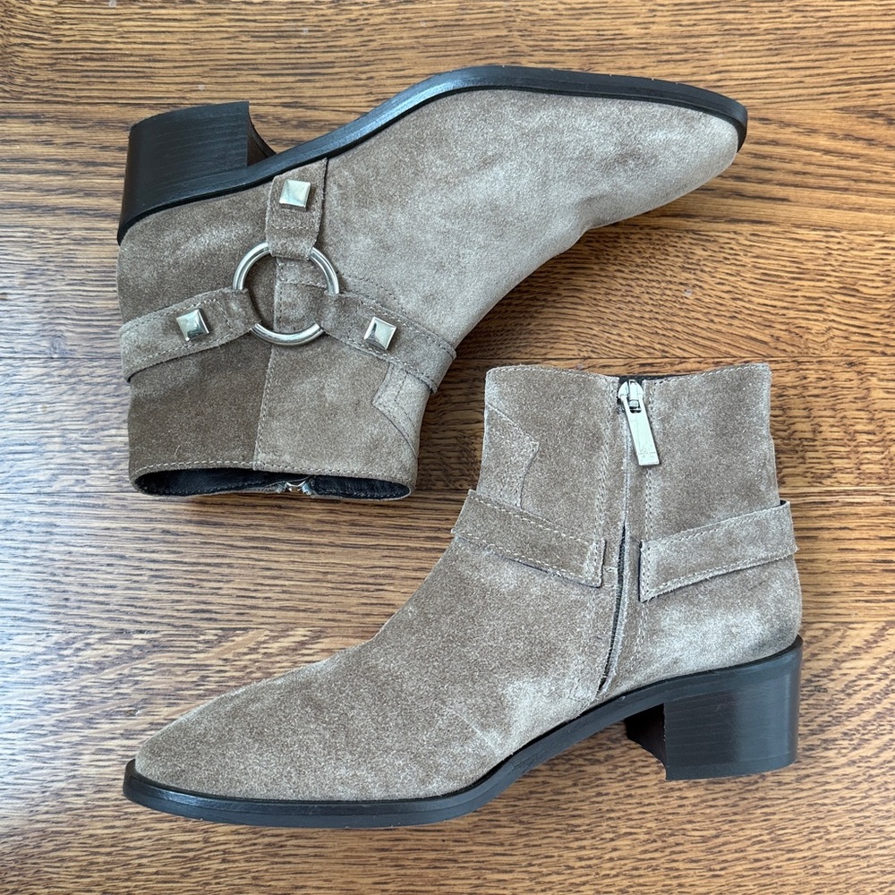 AQUATALIA Rosario Weatherproof Suede Boots Western Harness Strap Brown 6.5 - Picture 8 of 10